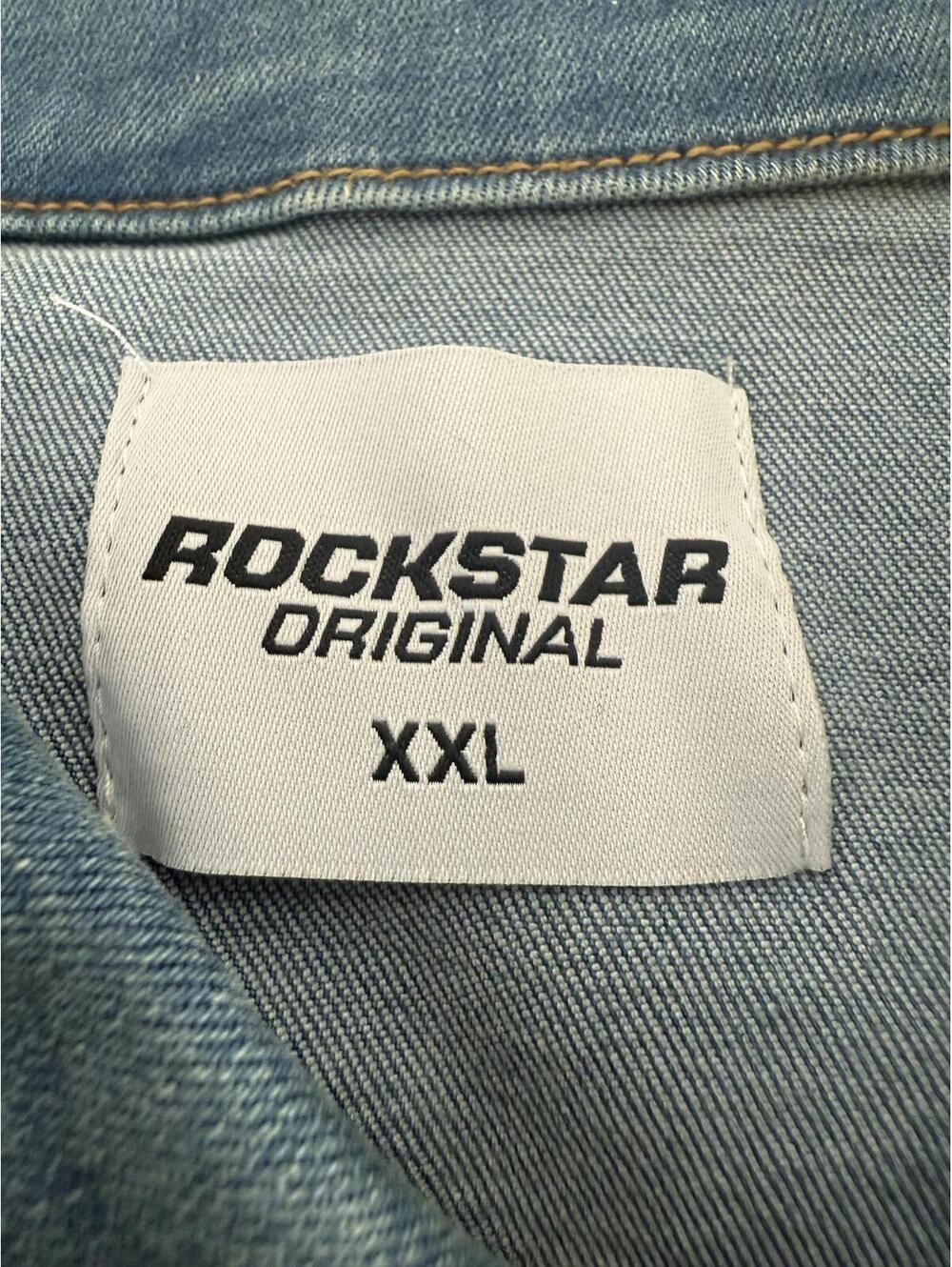 Rockstar Original Thrashed Distressed Denim Jacket Light Wash Men's XXL - Picture 5 of 7